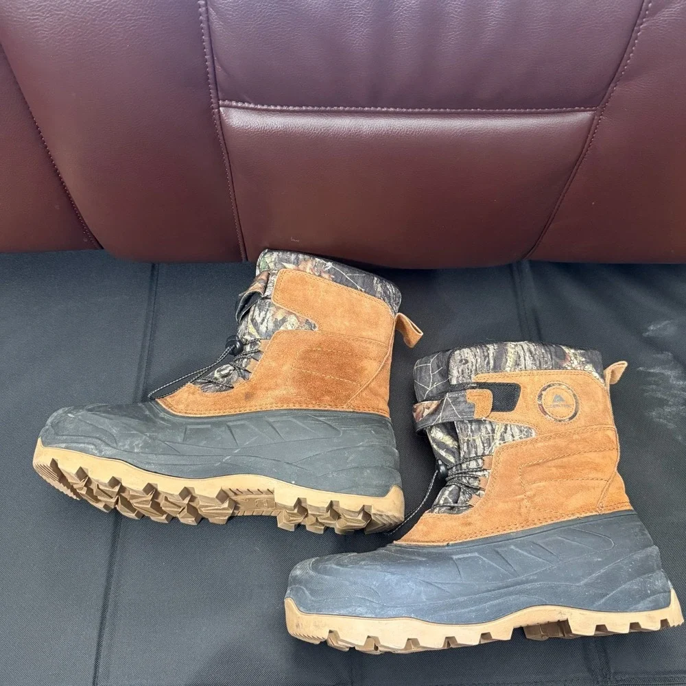 Ozark Trail  Winter Pack Thinsulate  Boots Brown &Camo ‎ Men's  US Size 12